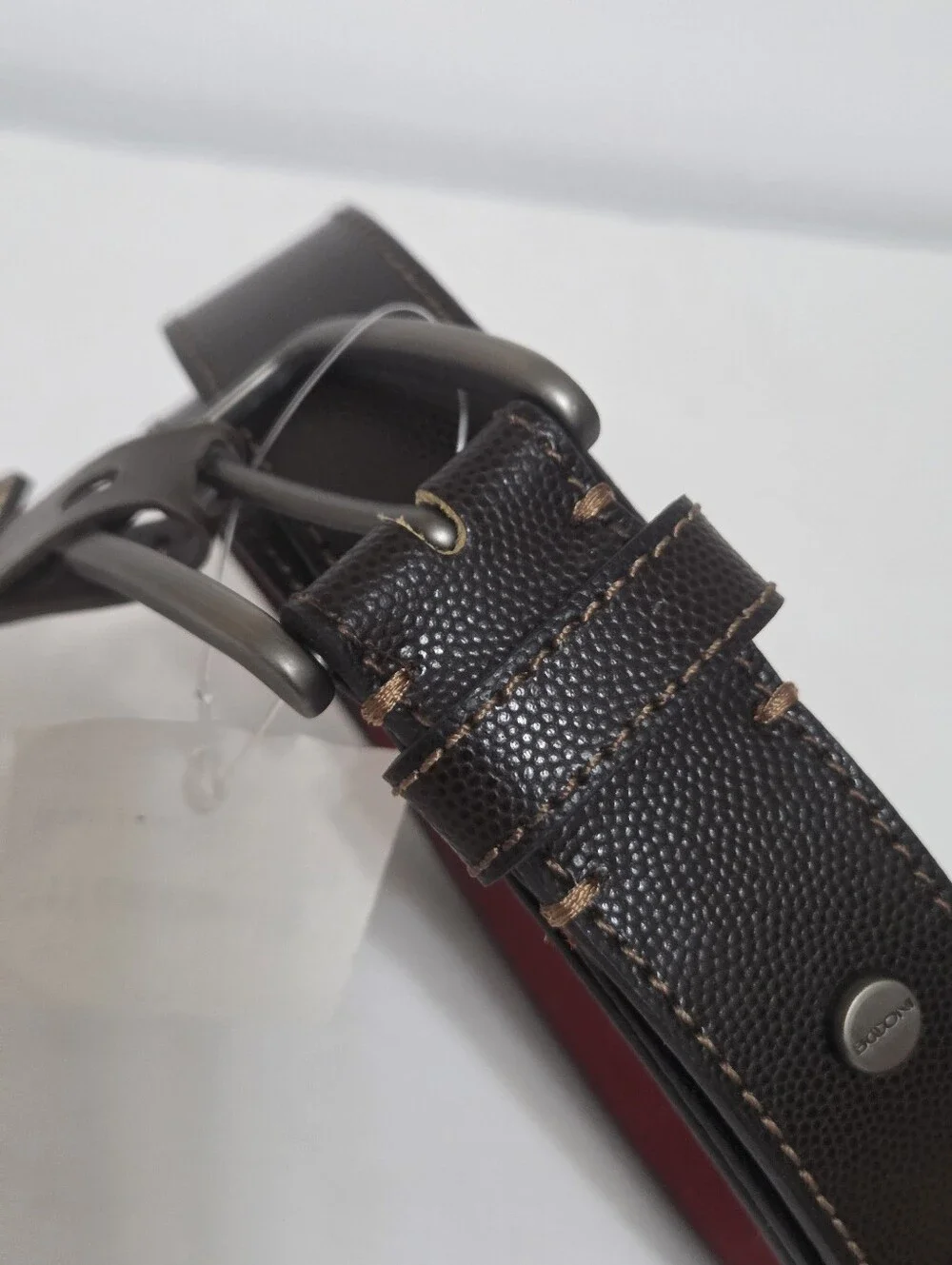 Boconi Mens Brown Leather Belt Size 42 NWT